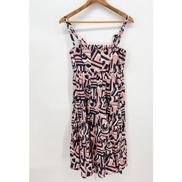 La DoubleJ Dress Mini Pink Black Tiered Summer Smocked Swing Medium - Picture 4 of 15